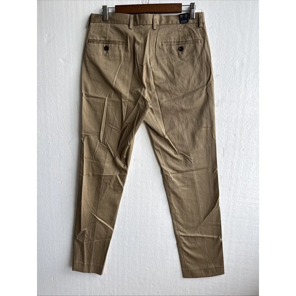 NWT J.Crew Bowery Slim Dress Pants Mens 30x32 Beige Stretch Khaki Chino Trousers